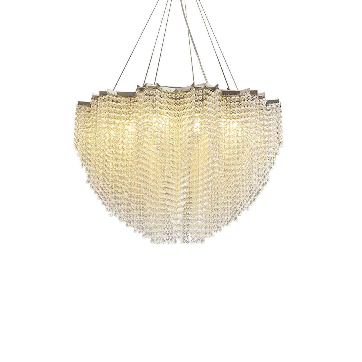 Elegant Crystal Chandelier - Dazzling Light Fixture with Adjustable He