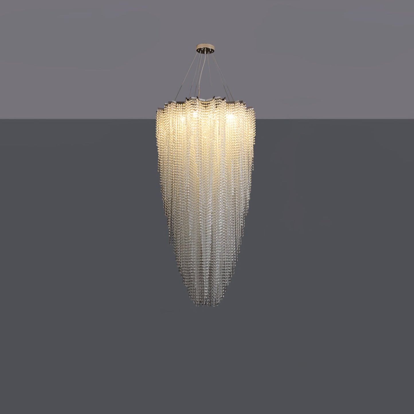 Elegant Crystal Chandelier - Dazzling Light Fixture with Adjustable He