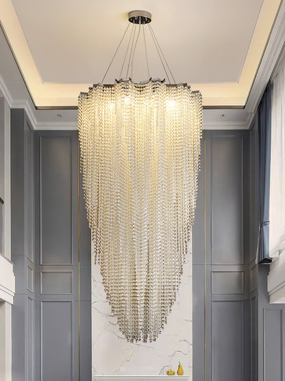 Elegant Crystal Chandelier - Dazzling Light Fixture with Adjustable He