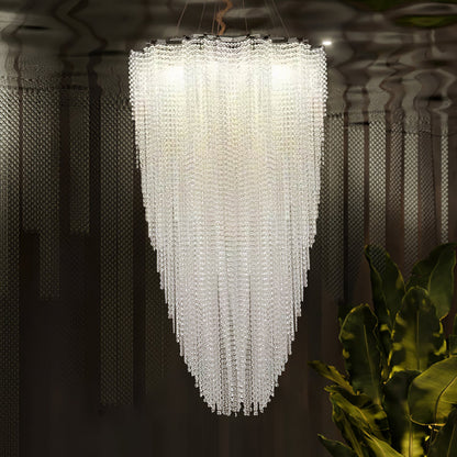 Elegant Crystal Chandelier - Dazzling Light Fixture with Adjustable He