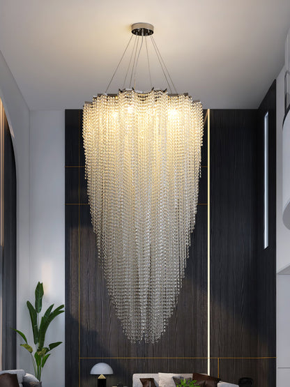 Elegant Crystal Chandelier - Dazzling Light Fixture with Adjustable He