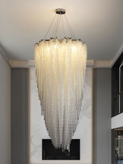 Elegant Crystal Chandelier - Dazzling Light Fixture with Adjustable He