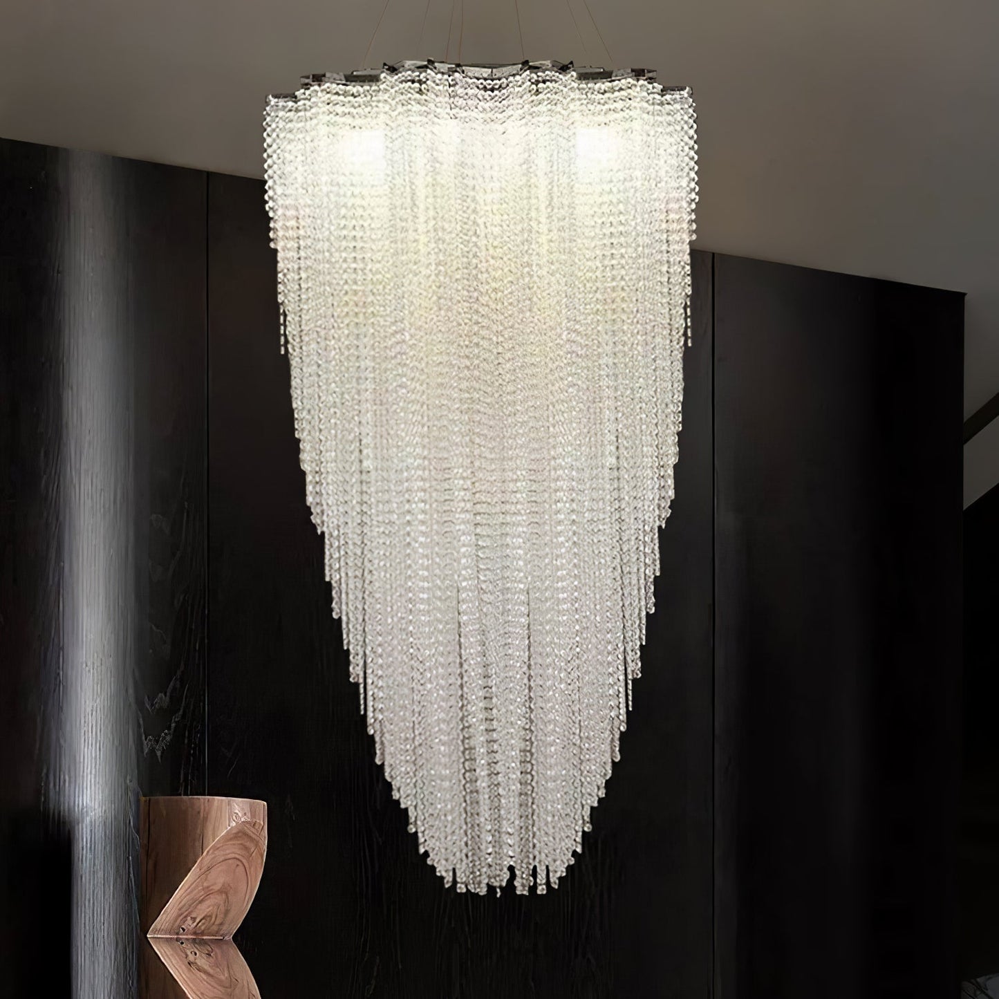 Elegant Crystal Chandelier - Dazzling Light Fixture with Adjustable He
