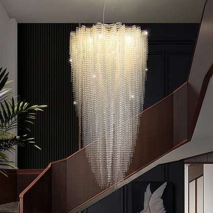Elegant Crystal Chandelier - Dazzling Light Fixture with Adjustable He