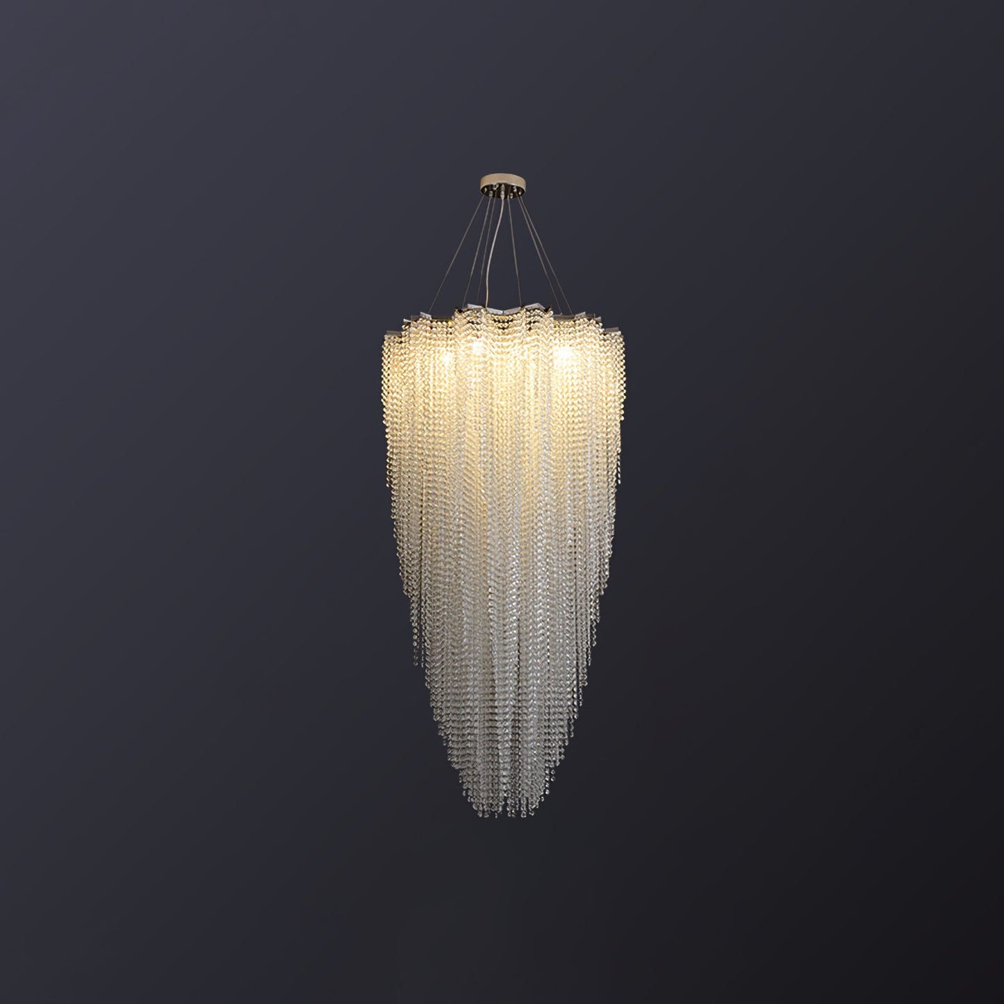 Elegant Crystal Chandelier - Dazzling Light Fixture with Adjustable He