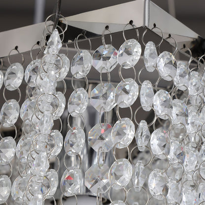 Elegant Crystal Chandelier - Dazzling Light Fixture with Adjustable He