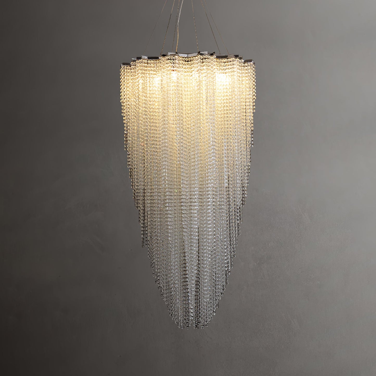 Elegant Crystal Chandelier - Dazzling Light Fixture with Adjustable He