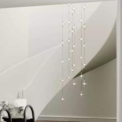 Starfall Staircase Chandelier - Elegant Design with Adjustable Height