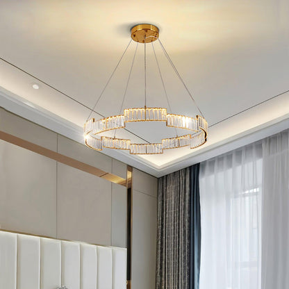 Stella Crystal Chandelier - Elegant Lighting with Adjustable Height &