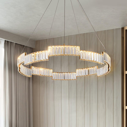 Stella Crystal Chandelier - Elegant Lighting with Adjustable Height &