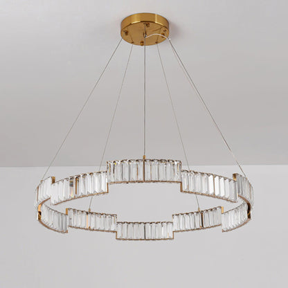 Stella Crystal Chandelier - Elegant Lighting with Adjustable Height &