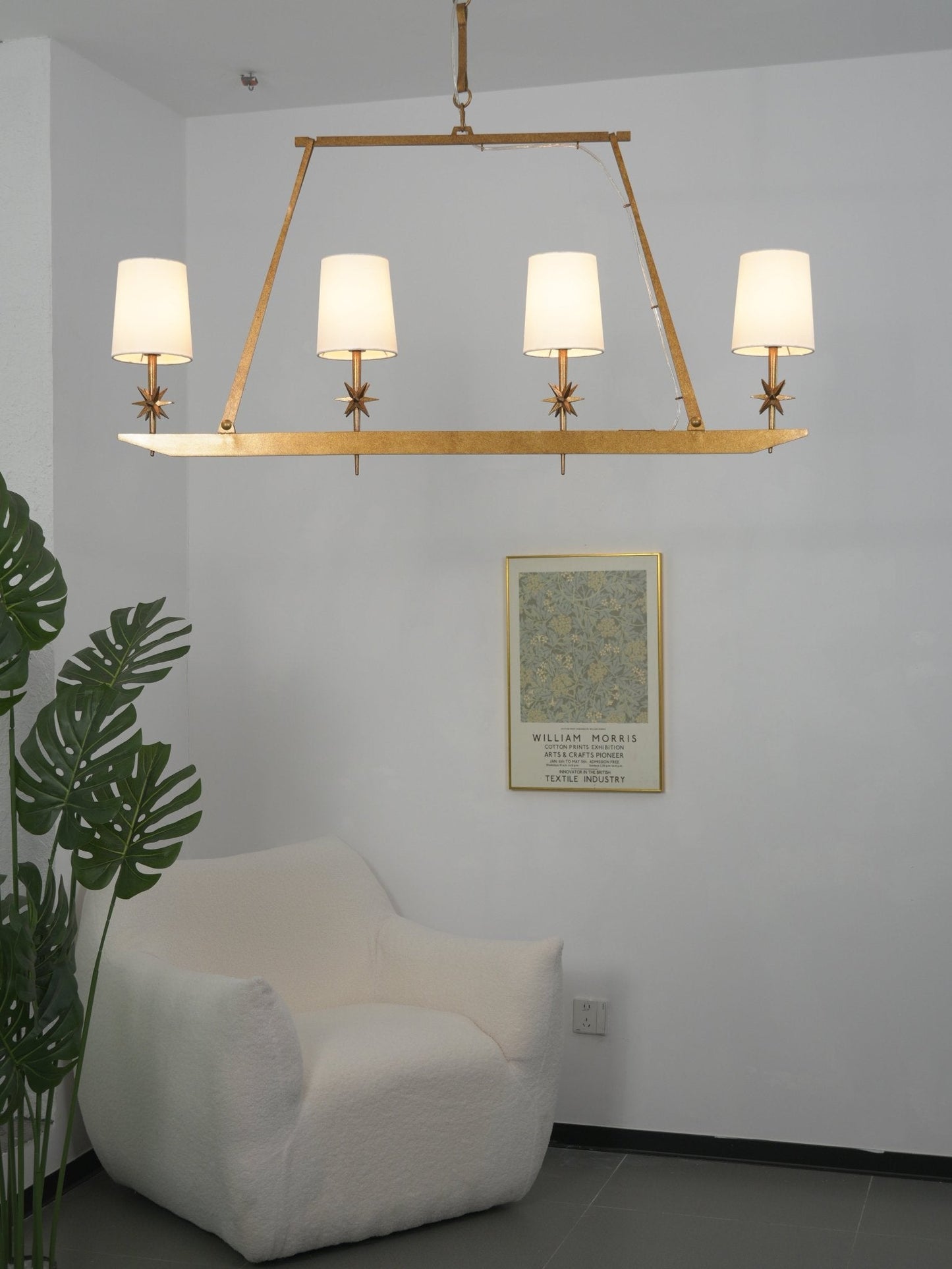 Stellar Frame Linear Chandelier - Adjustable Height, Modern Design