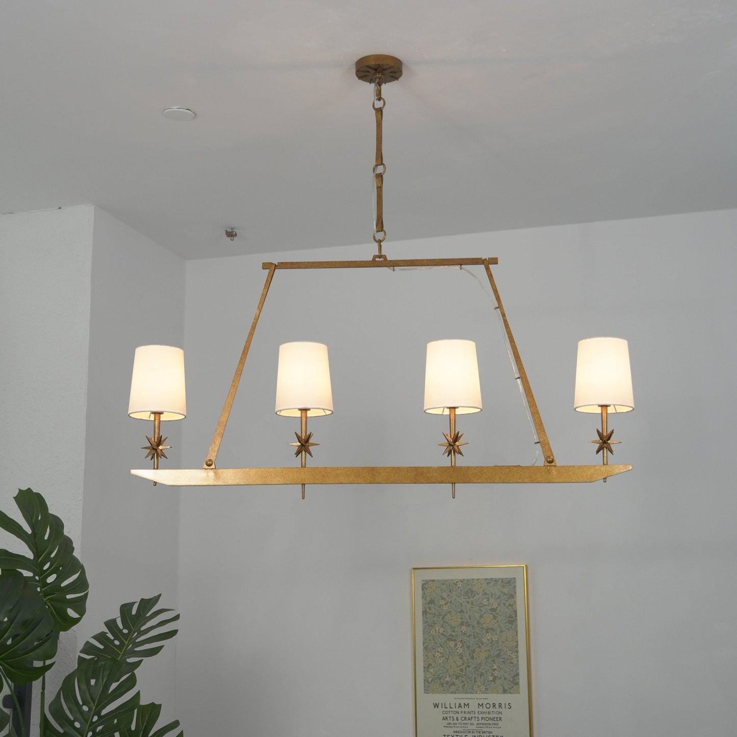 Stellar Frame Linear Chandelier - Adjustable Height, Modern Design