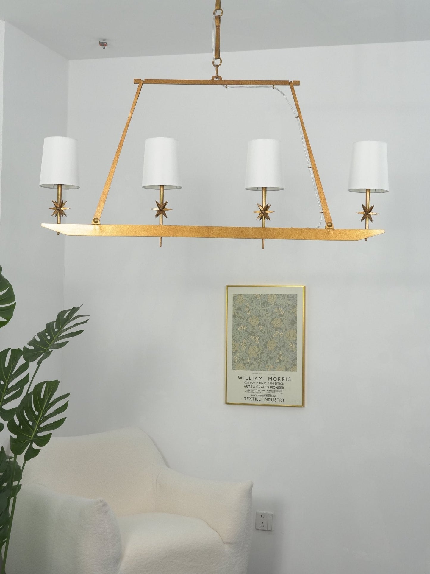 Stellar Frame Linear Chandelier - Adjustable Height, Modern Design