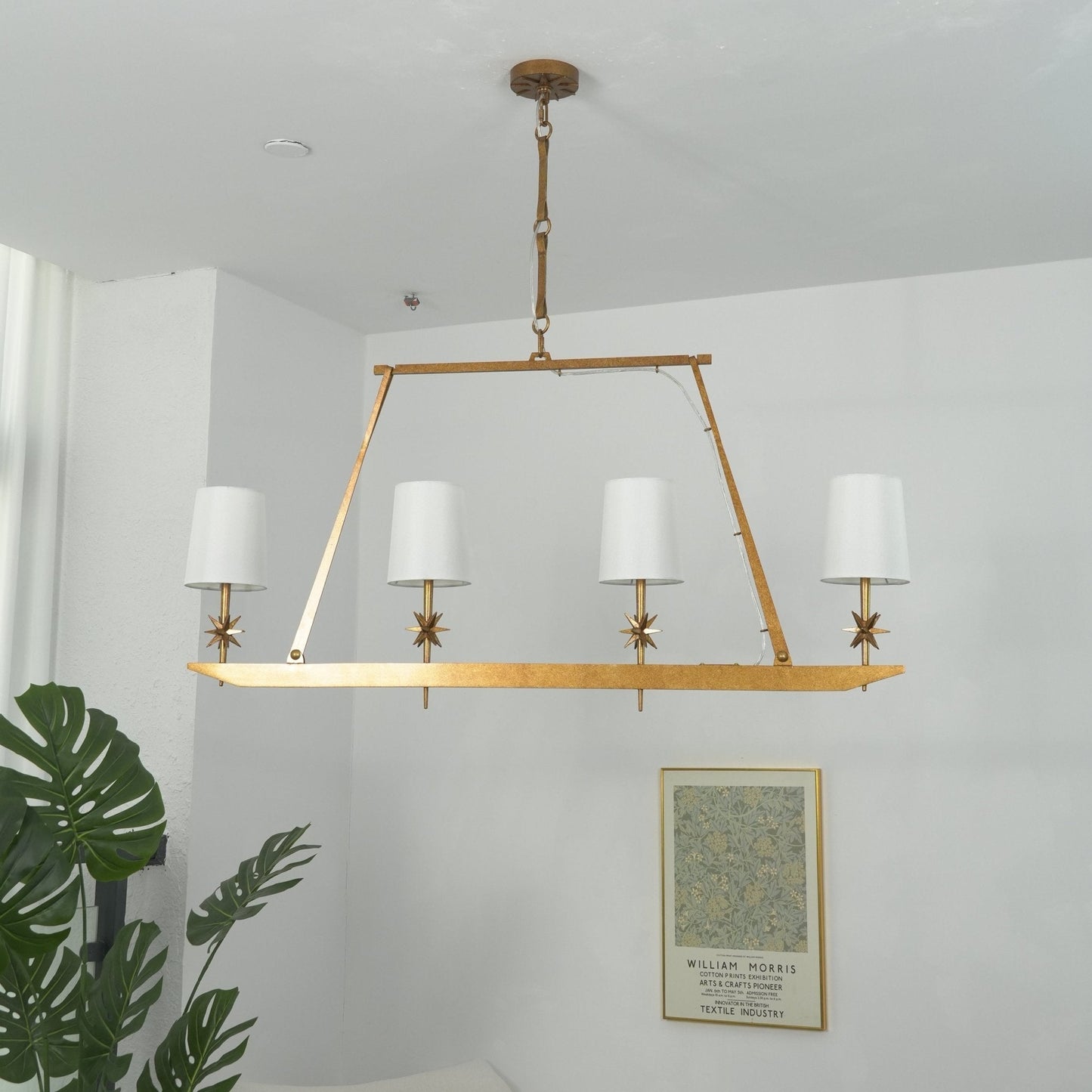 Stellar Frame Linear Chandelier - Adjustable Height, Modern Design