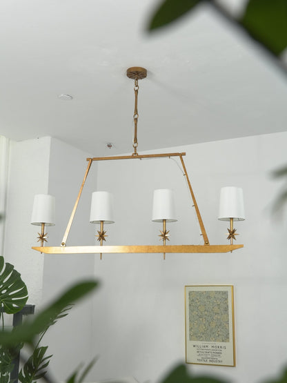 Stellar Frame Linear Chandelier - Adjustable Height, Modern Design