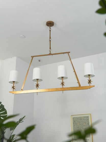 Stellar Frame Linear Chandelier - Adjustable Height, Modern Design