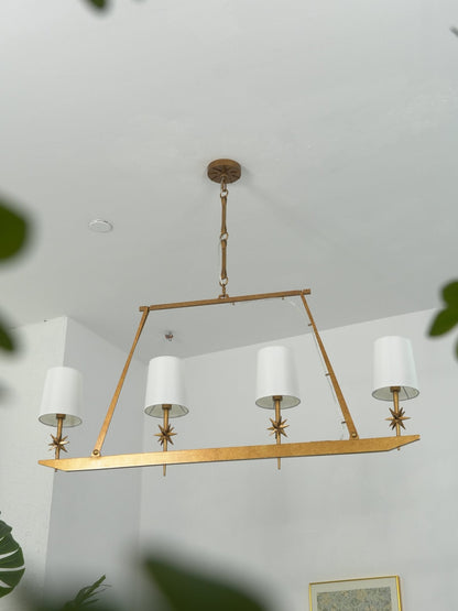 Stellar Frame Linear Chandelier - Adjustable Height, Modern Design