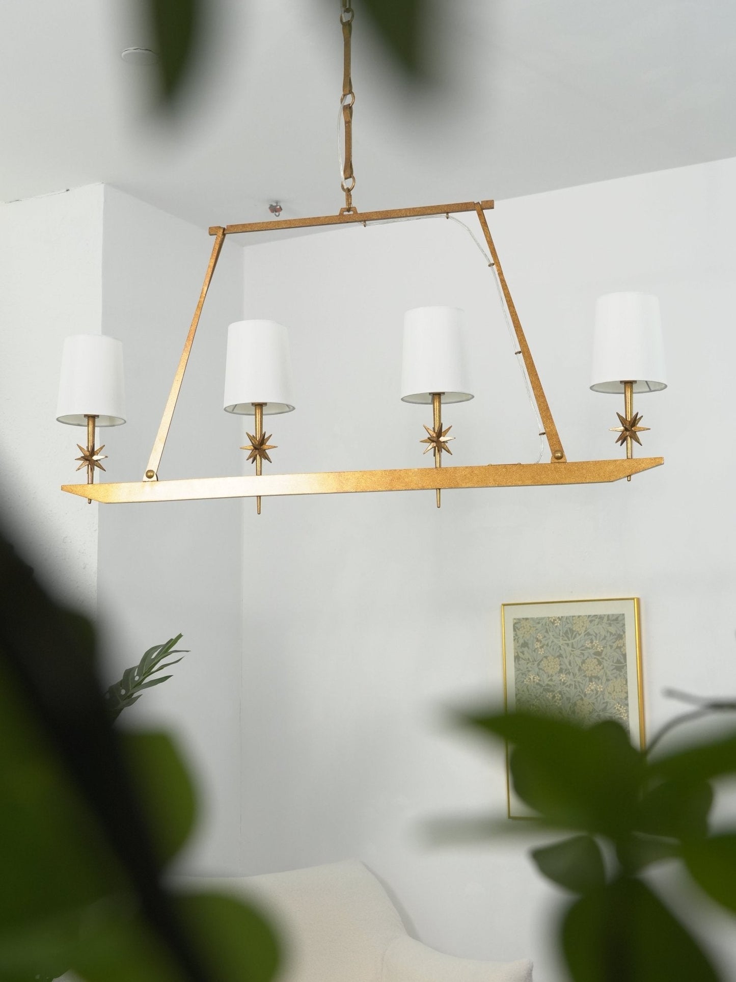 Stellar Frame Linear Chandelier - Adjustable Height, Modern Design