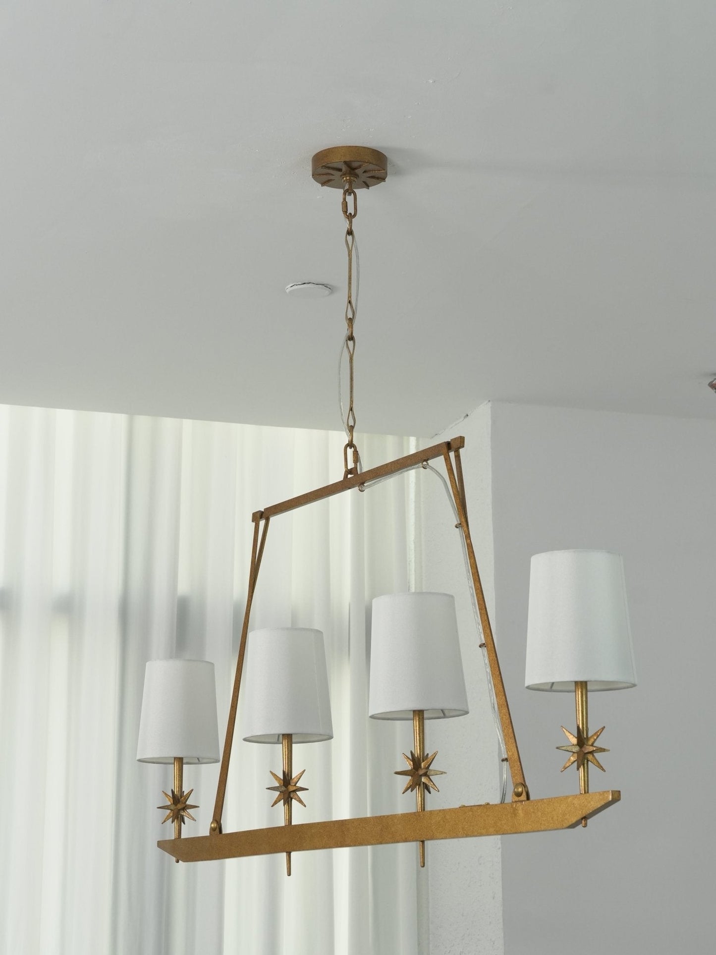 Stellar Frame Linear Chandelier - Adjustable Height, Modern Design