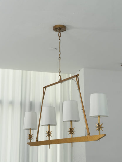 Stellar Frame Linear Chandelier - Adjustable Height, Modern Design