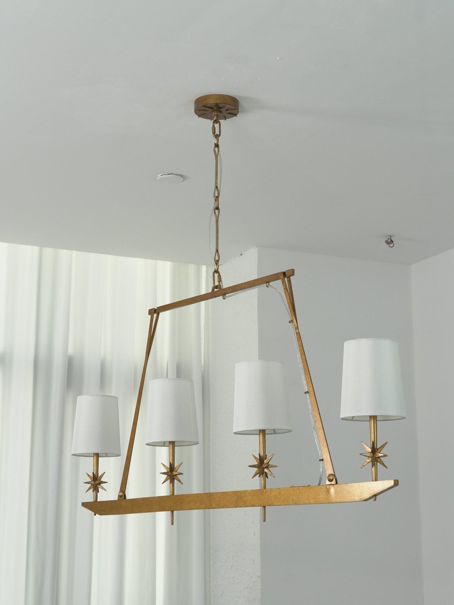 Stellar Frame Linear Chandelier - Adjustable Height, Modern Design