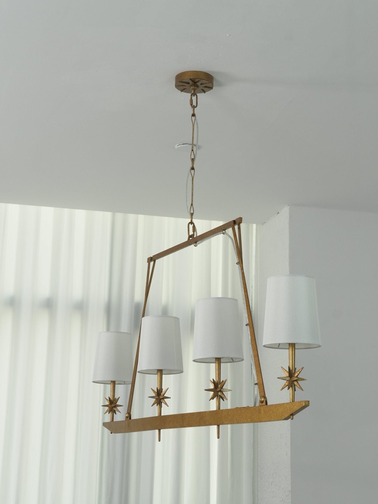 Stellar Frame Linear Chandelier - Adjustable Height, Modern Design