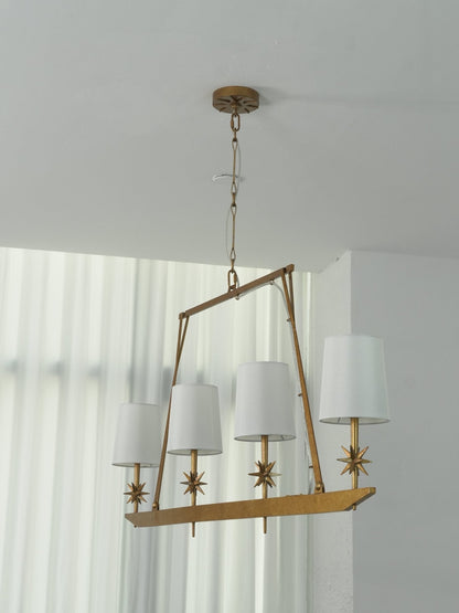 Stellar Frame Linear Chandelier - Adjustable Height, Modern Design