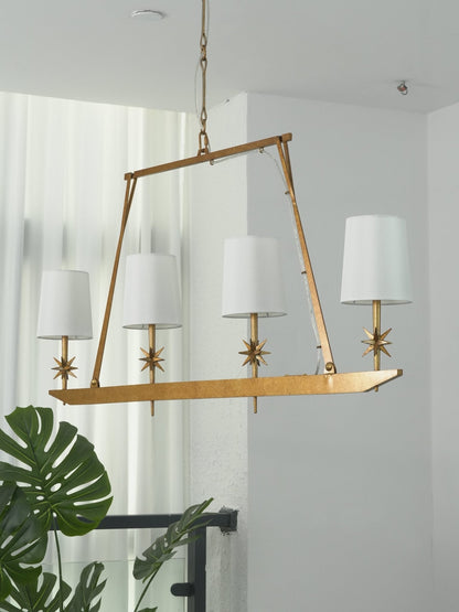 Stellar Frame Linear Chandelier - Adjustable Height, Modern Design