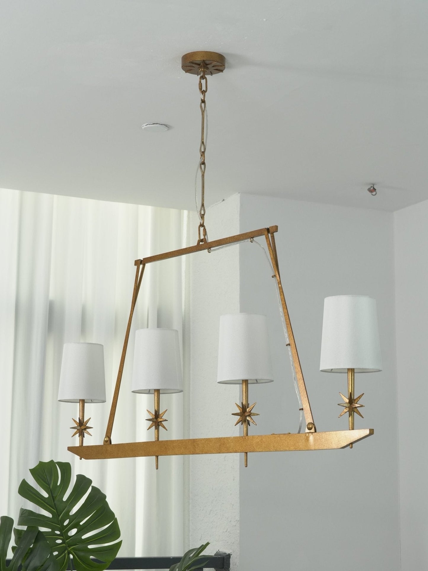 Stellar Frame Linear Chandelier - Adjustable Height, Modern Design