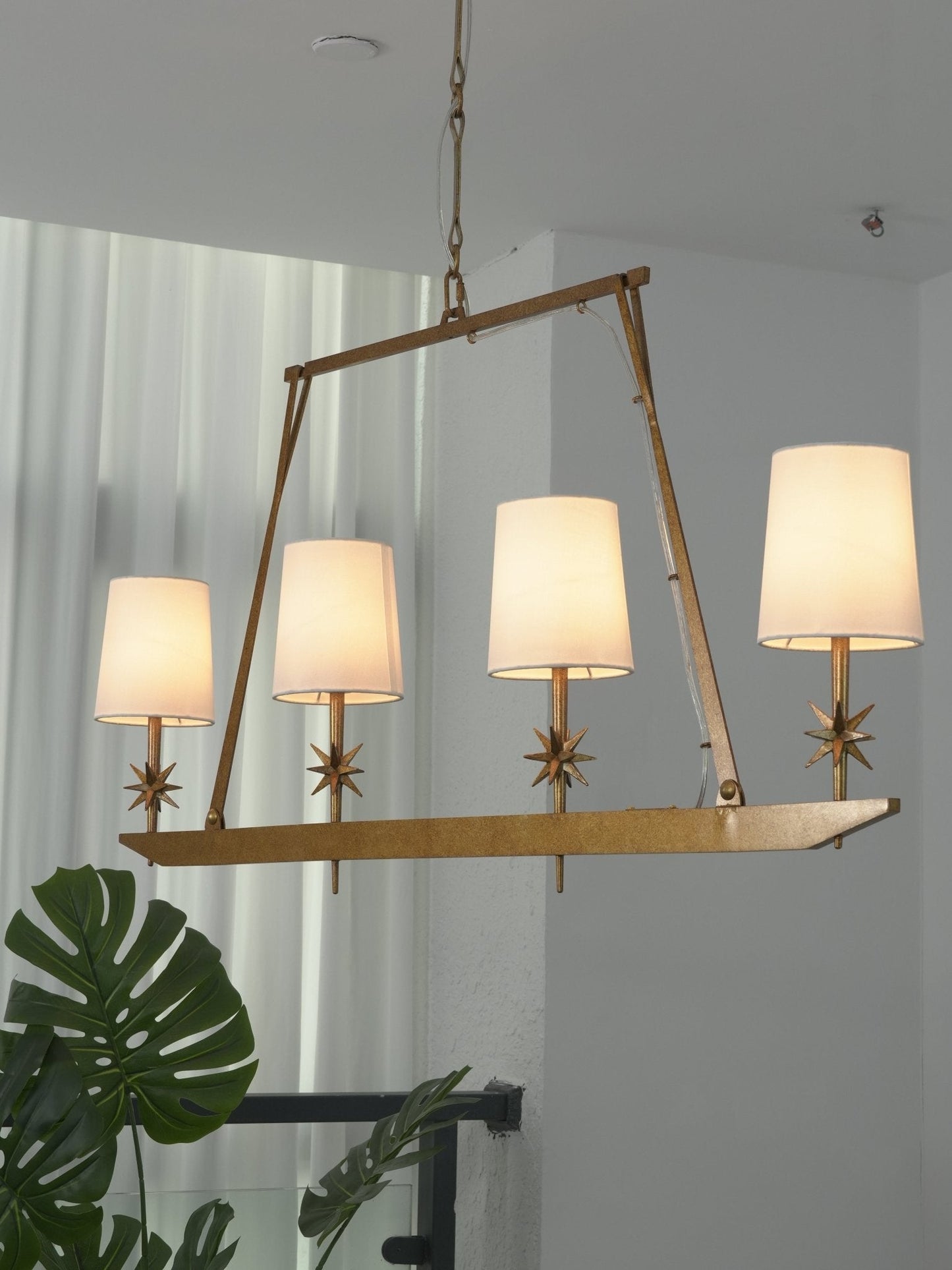 Stellar Frame Linear Chandelier - Adjustable Height, Modern Design