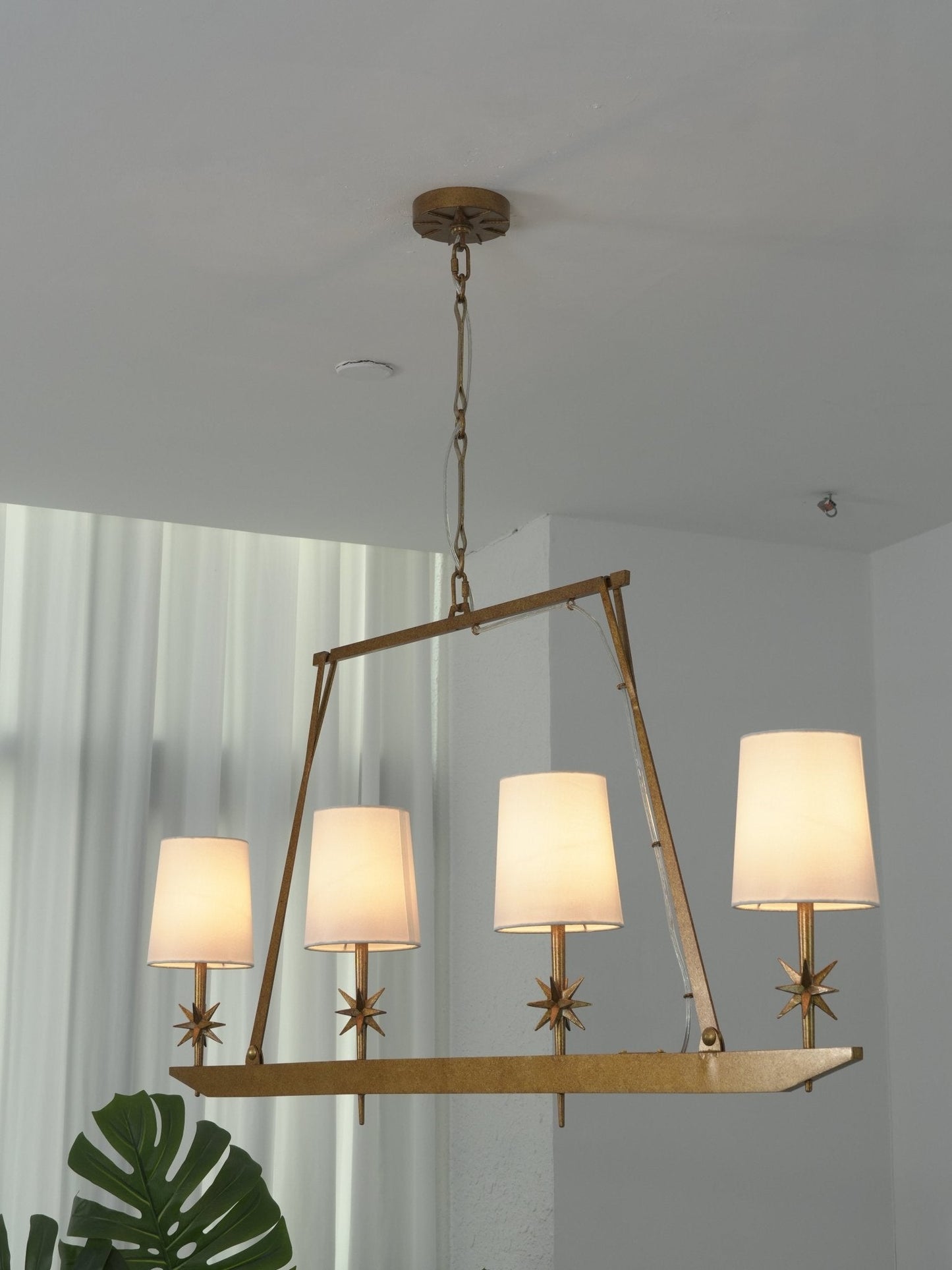 Stellar Frame Linear Chandelier - Adjustable Height, Modern Design