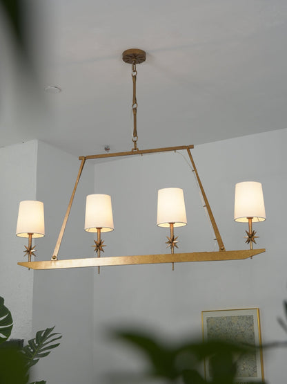 Stellar Frame Linear Chandelier - Adjustable Height, Modern Design