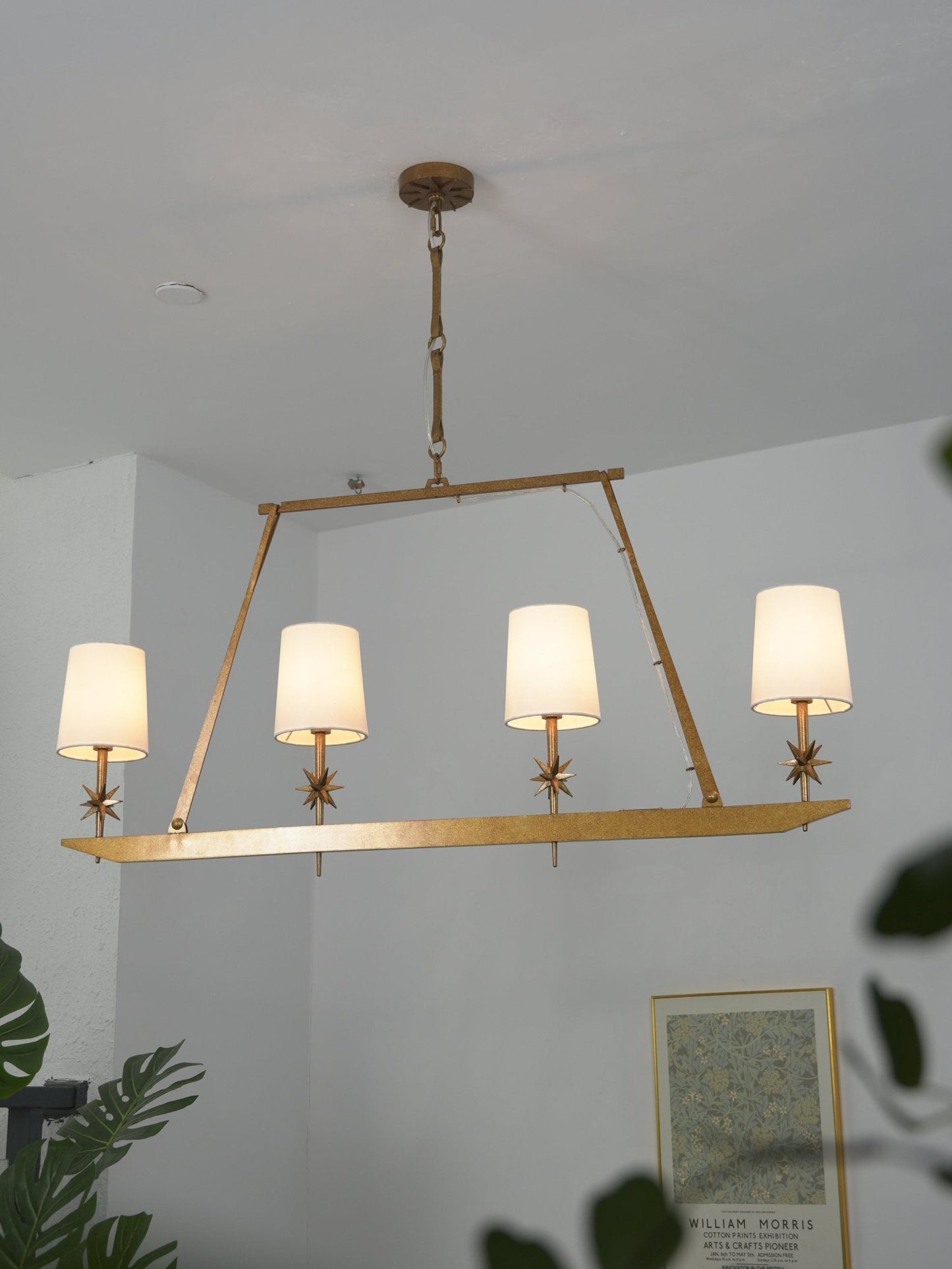 Stellar Frame Linear Chandelier - Adjustable Height, Modern Design