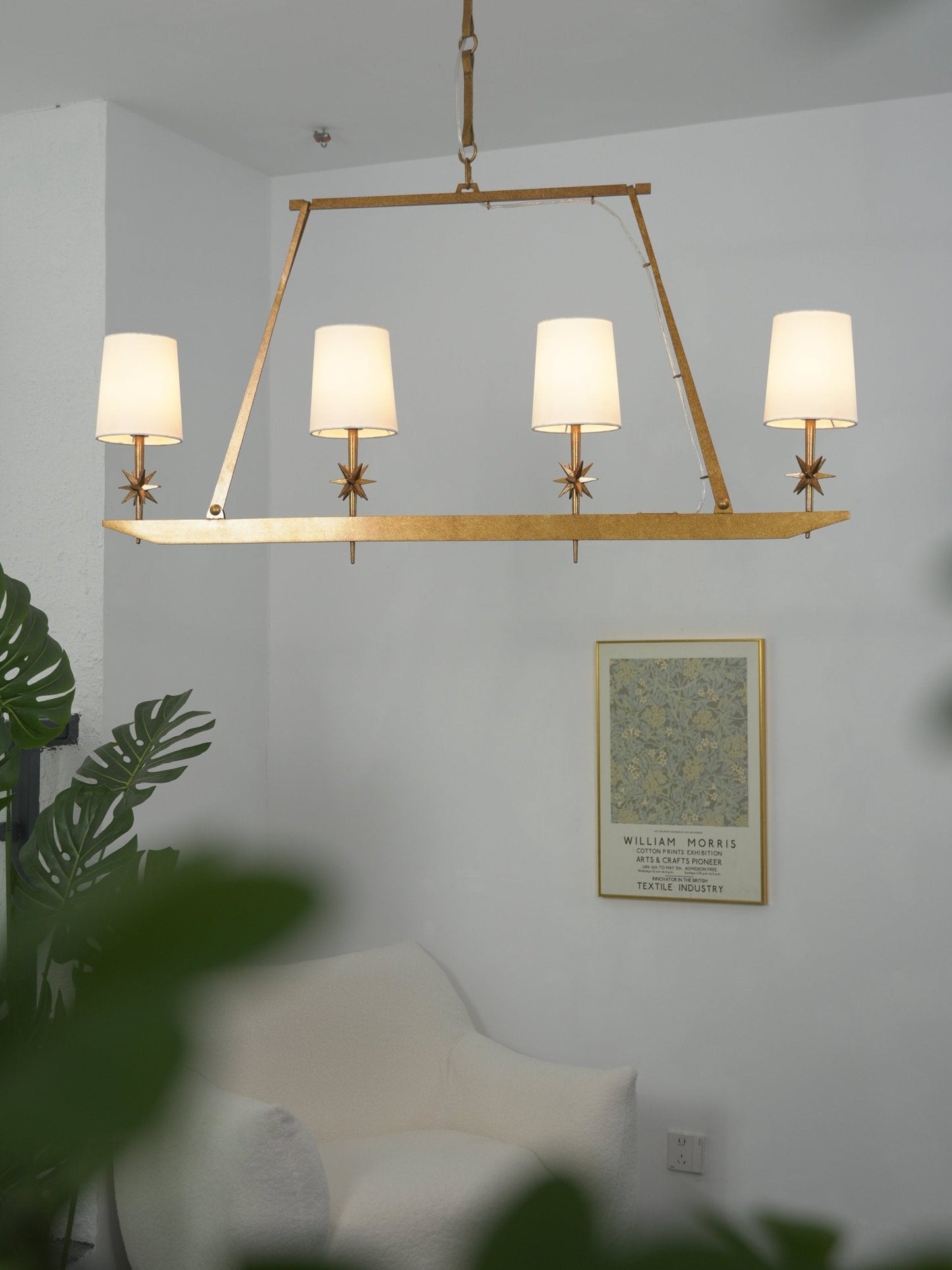 Stellar Frame Linear Chandelier - Adjustable Height, Modern Design