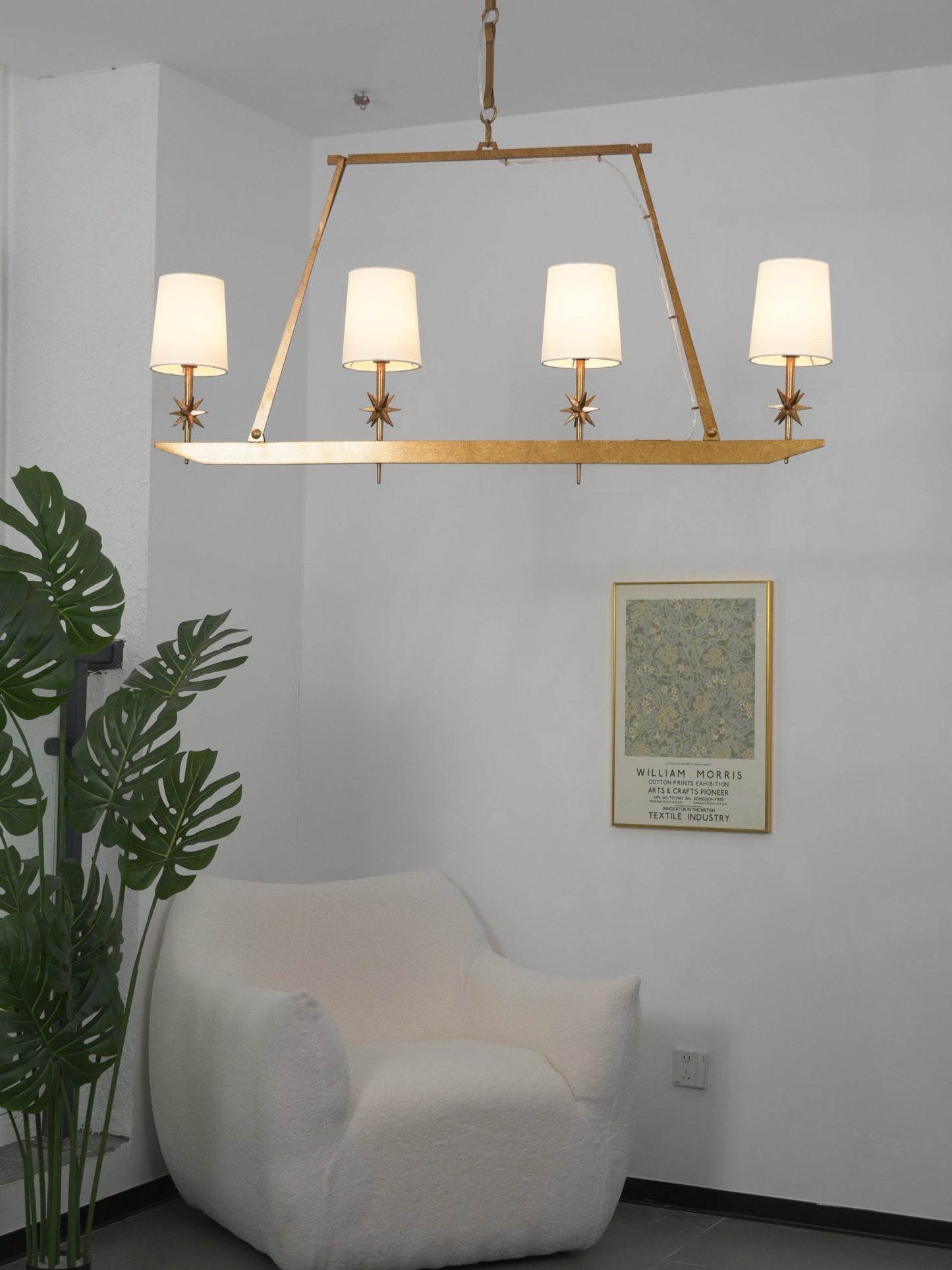 Stellar Frame Linear Chandelier - Adjustable Height, Modern Design