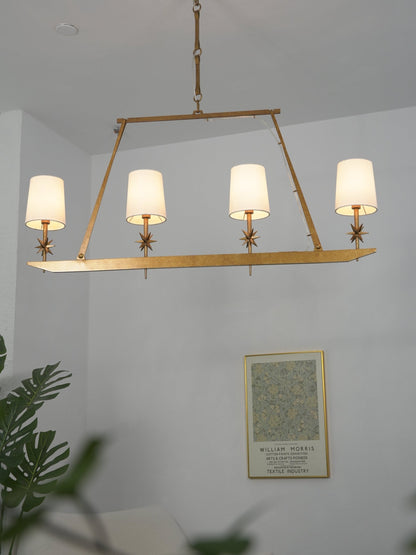 Stellar Frame Linear Chandelier - Adjustable Height, Modern Design