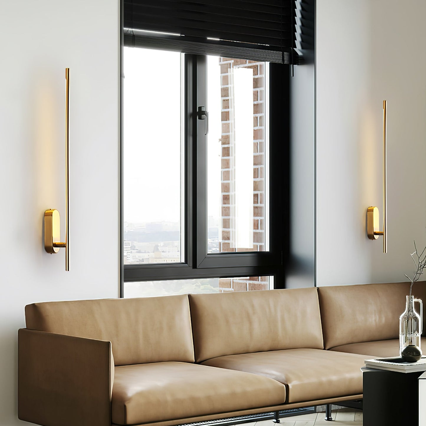 Modern Stick Shaped Metal Sconce with Adjustable Brightness & LED Ligh
