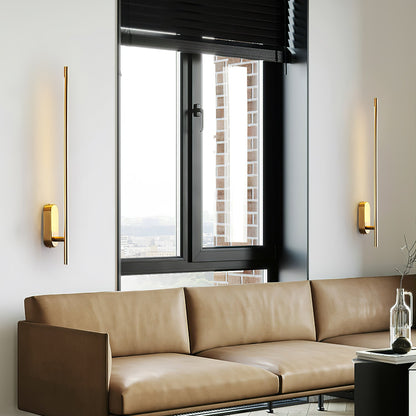 Modern Stick Shaped Metal Sconce with Adjustable Brightness & LED Ligh