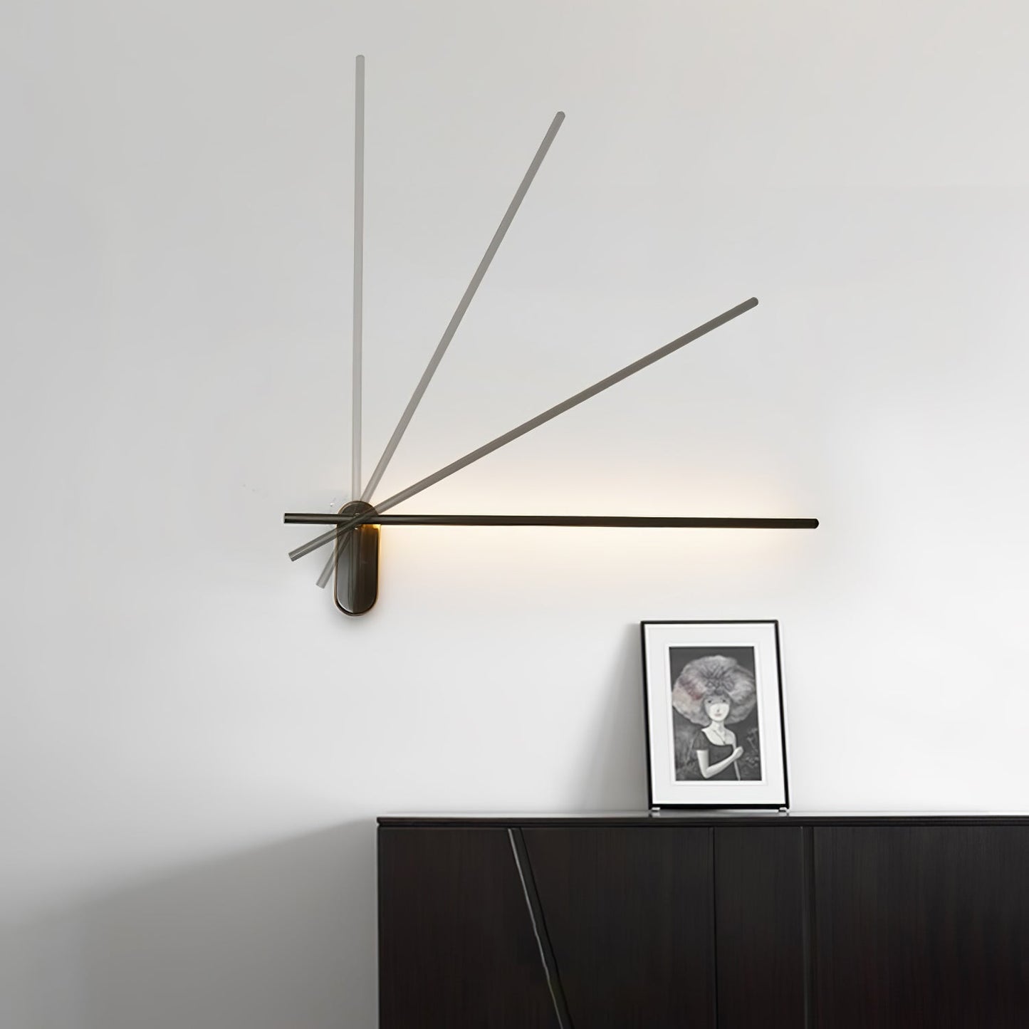 Modern Stick Shaped Metal Sconce with Adjustable Brightness & LED Ligh