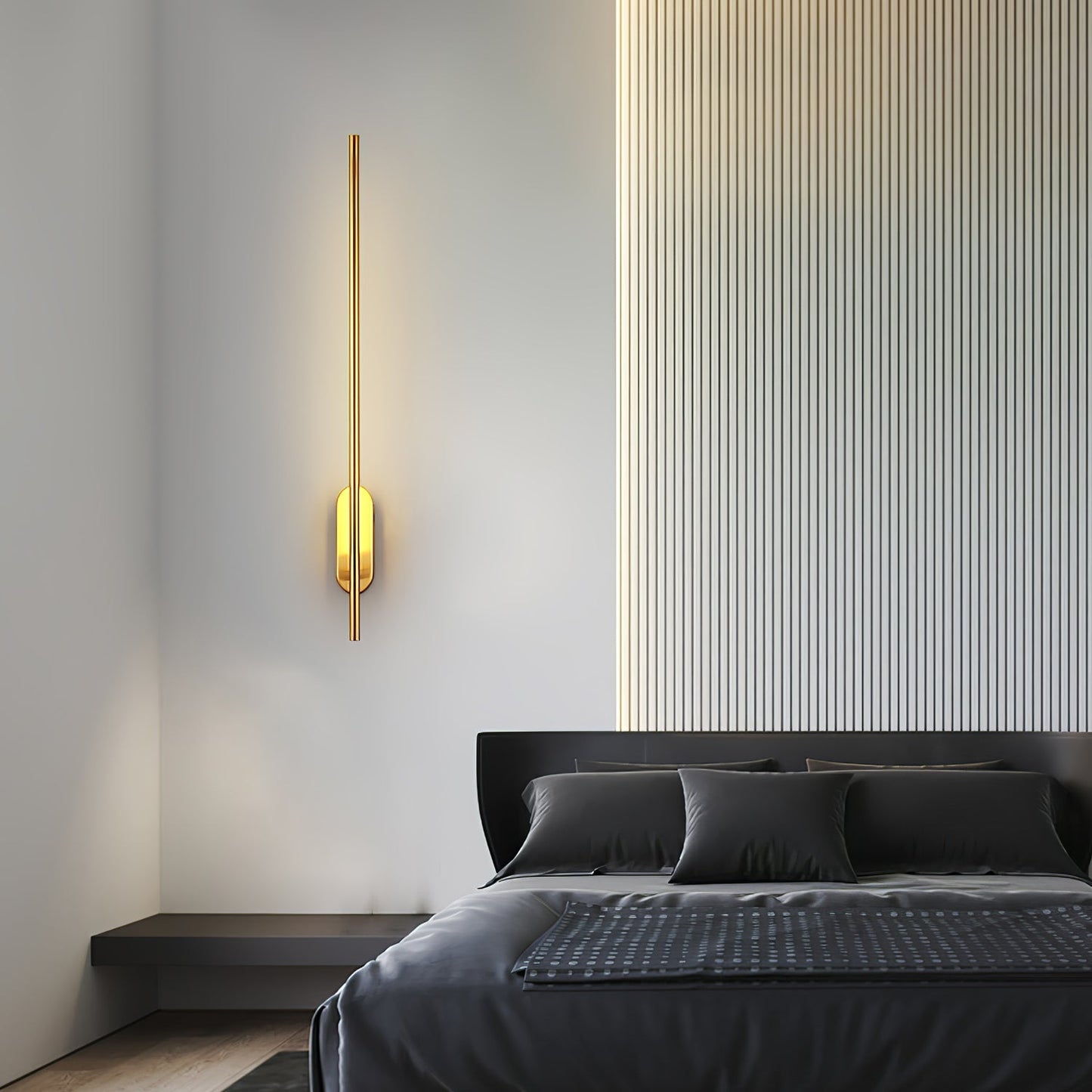 Modern Stick Shaped Metal Sconce with Adjustable Brightness & LED Ligh
