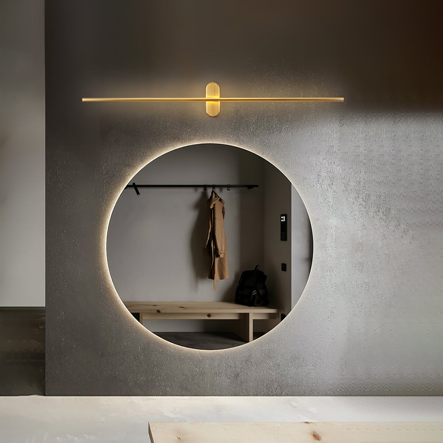 Modern Stick Shaped Metal Sconce with Adjustable Brightness & LED Ligh