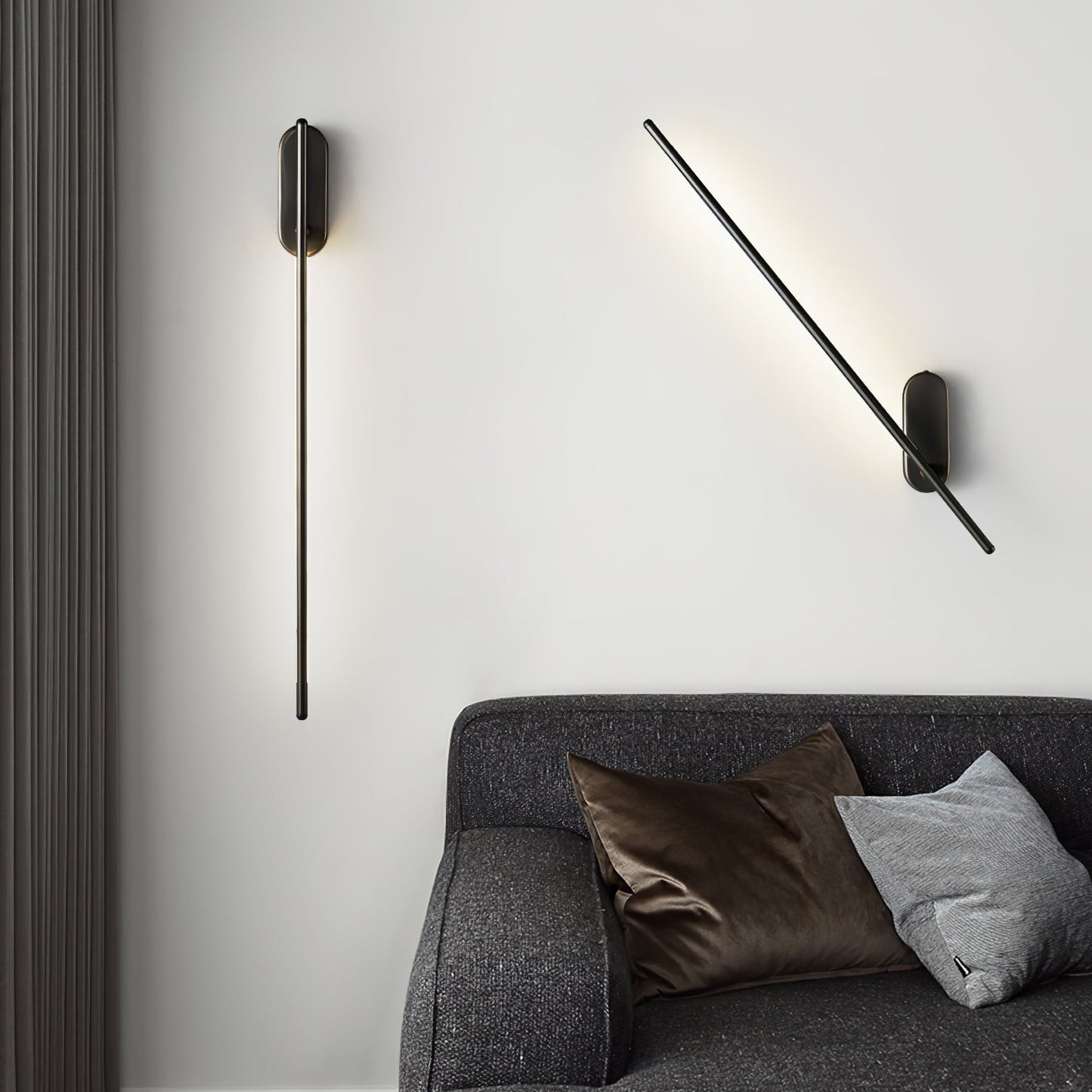 Modern Stick Shaped Metal Sconce with Adjustable Brightness & LED Ligh