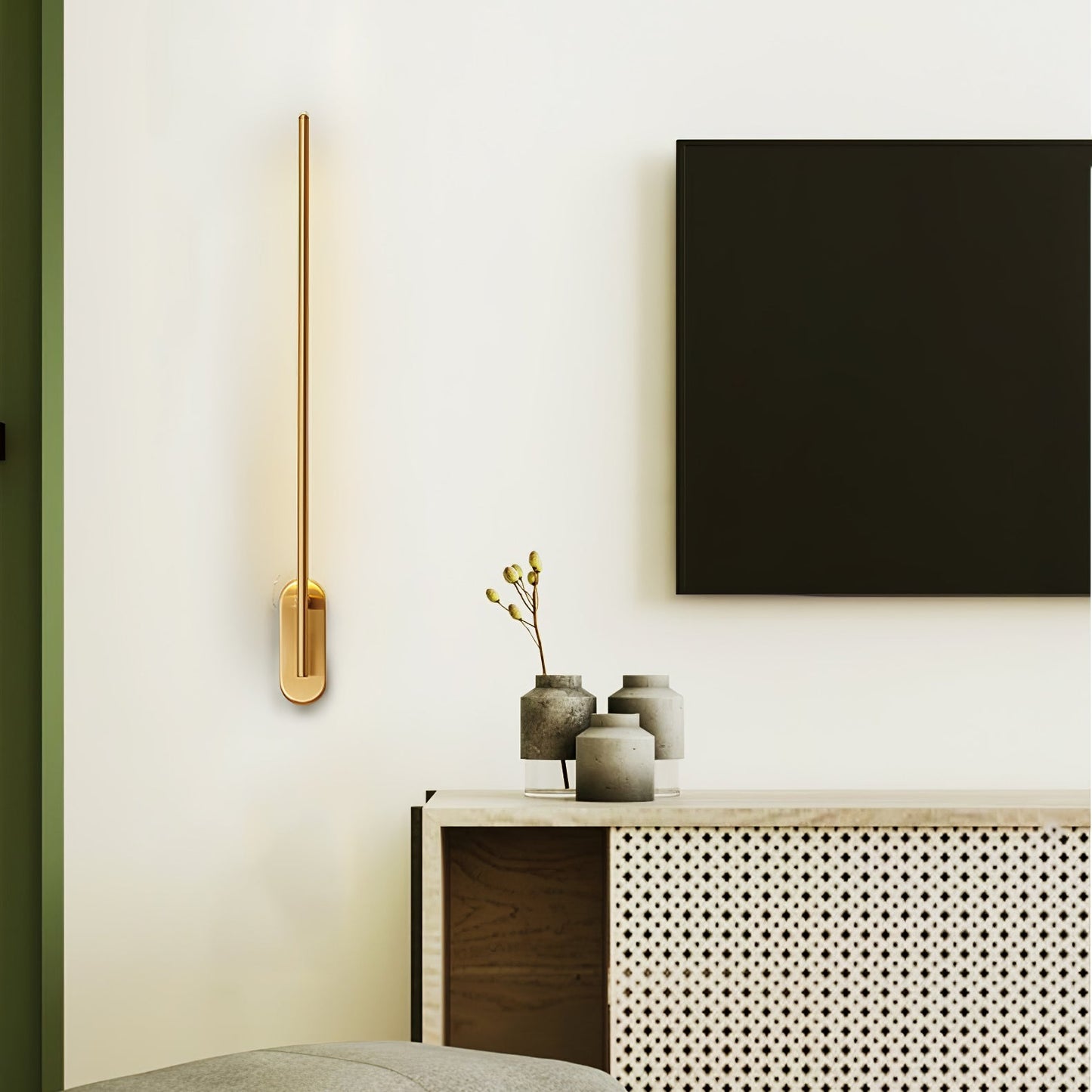 Modern Stick Shaped Metal Sconce with Adjustable Brightness & LED Ligh