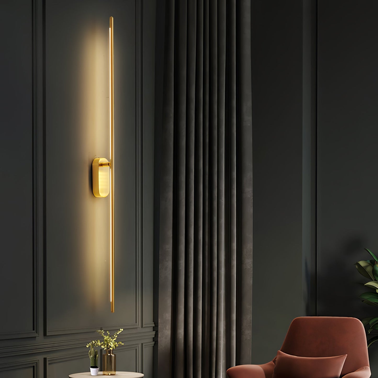 Modern Stick Shaped Metal Sconce with Adjustable Brightness & LED Ligh