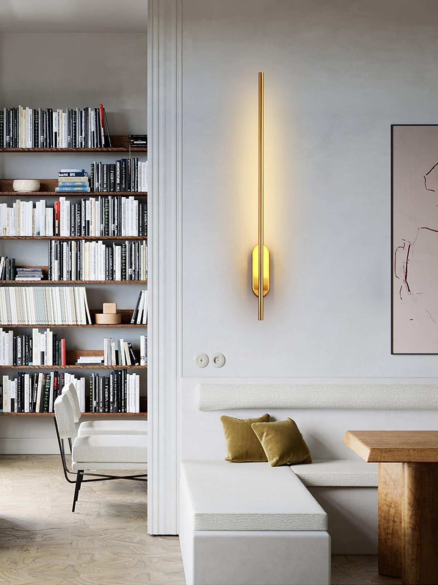 Modern Stick Shaped Metal Sconce with Adjustable Brightness & LED Ligh