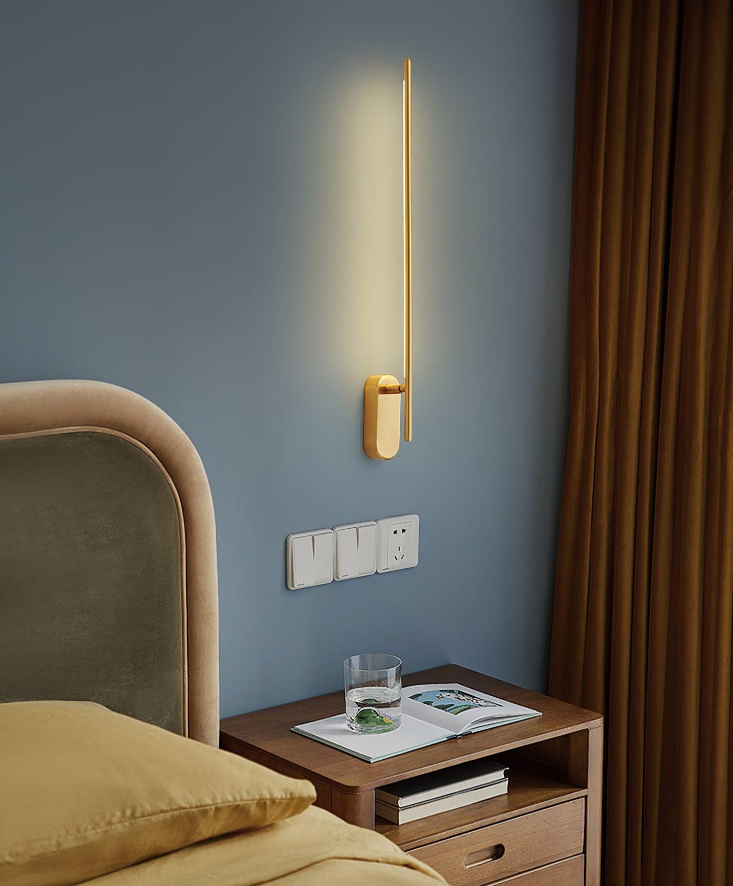 Modern Stick Shaped Metal Sconce with Adjustable Brightness & LED Ligh