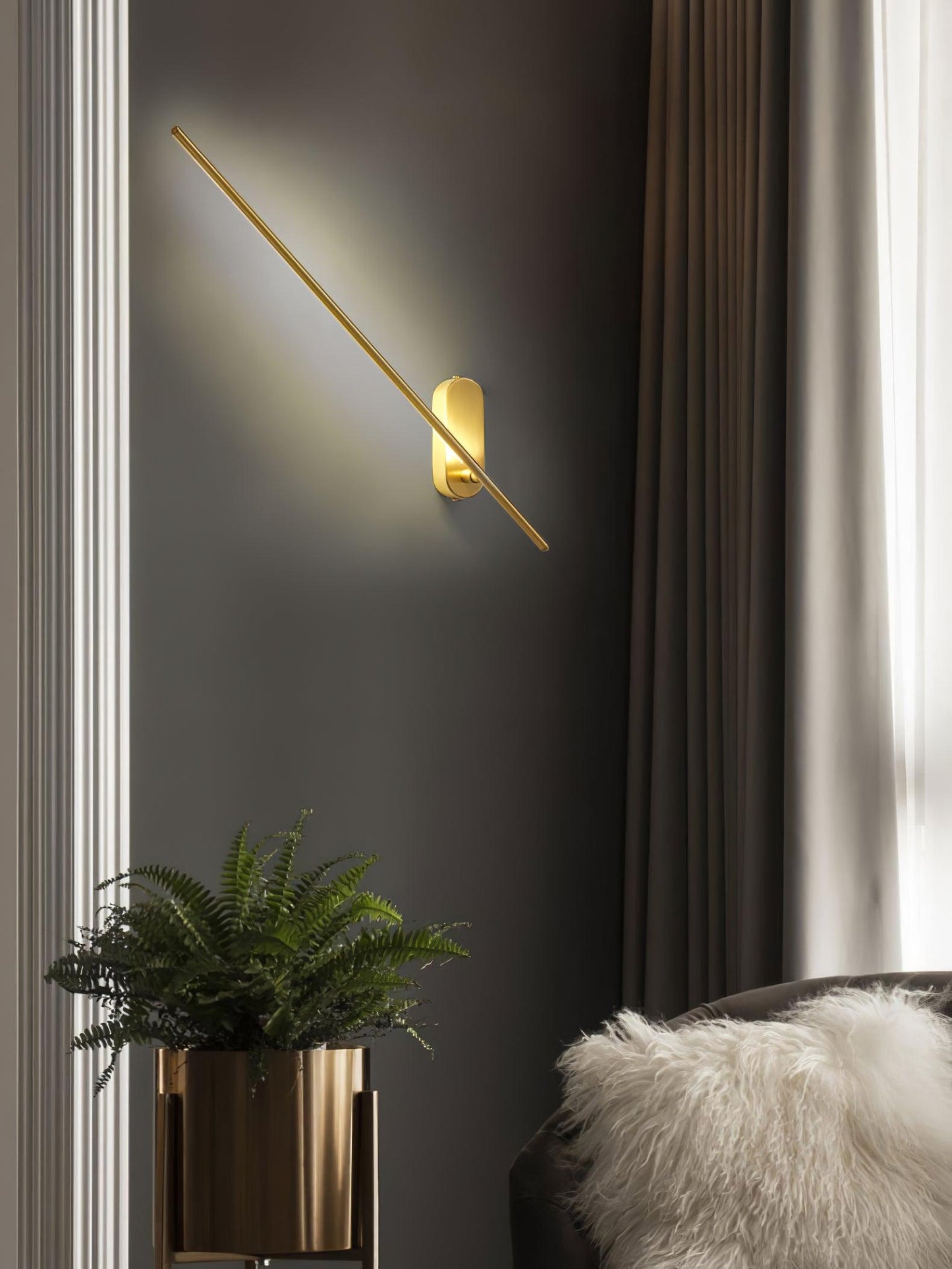 Modern Stick Shaped Metal Sconce with Adjustable Brightness & LED Ligh