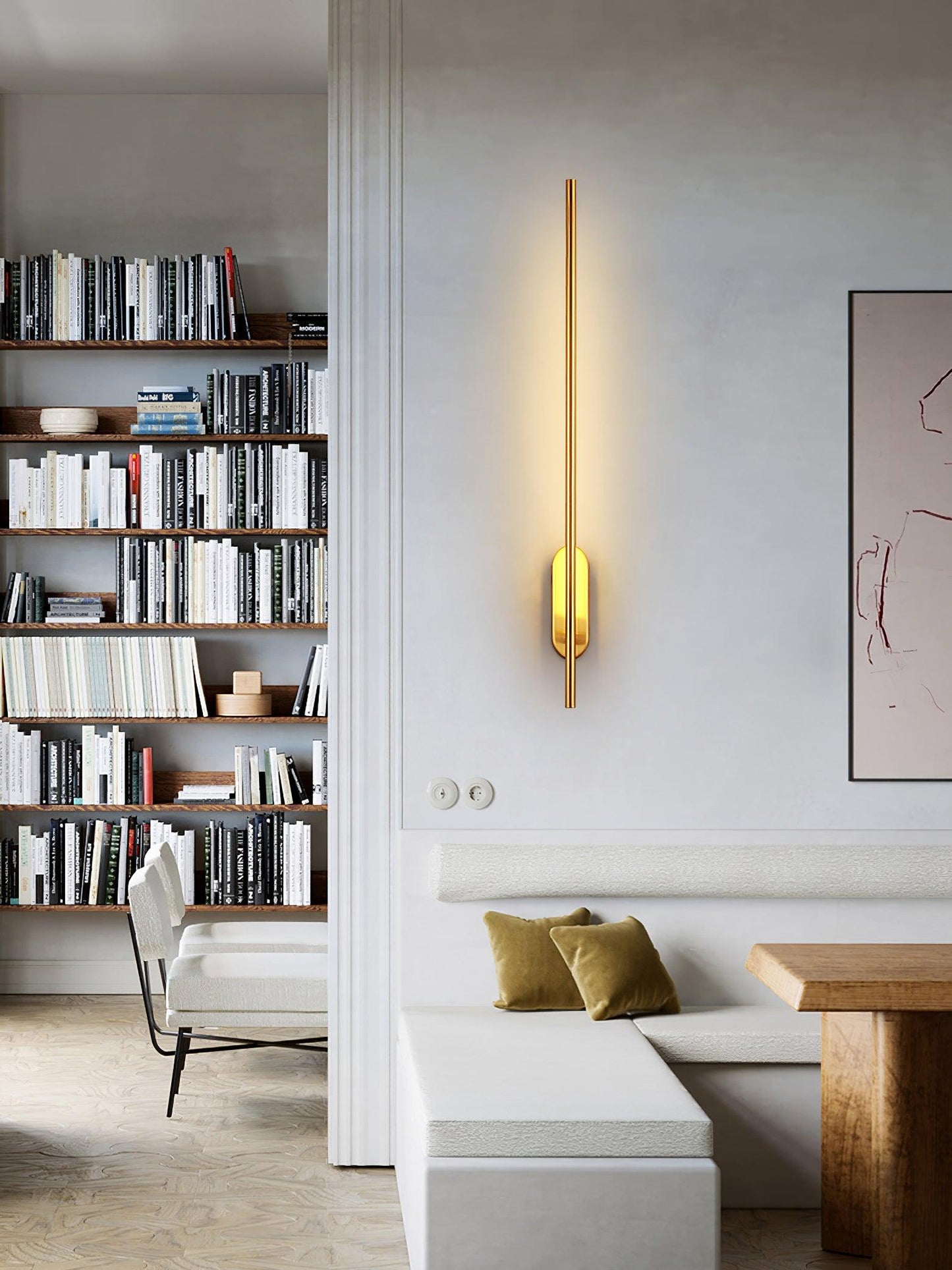 Modern Stick Shaped Metal Sconce with Adjustable Brightness & LED Ligh