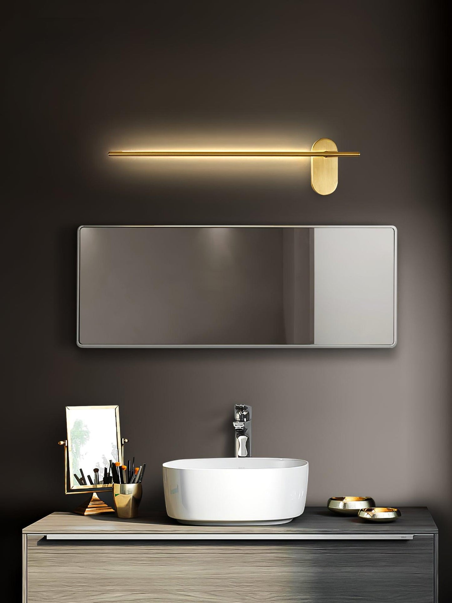 Modern Stick Shaped Metal Sconce with Adjustable Brightness & LED Ligh